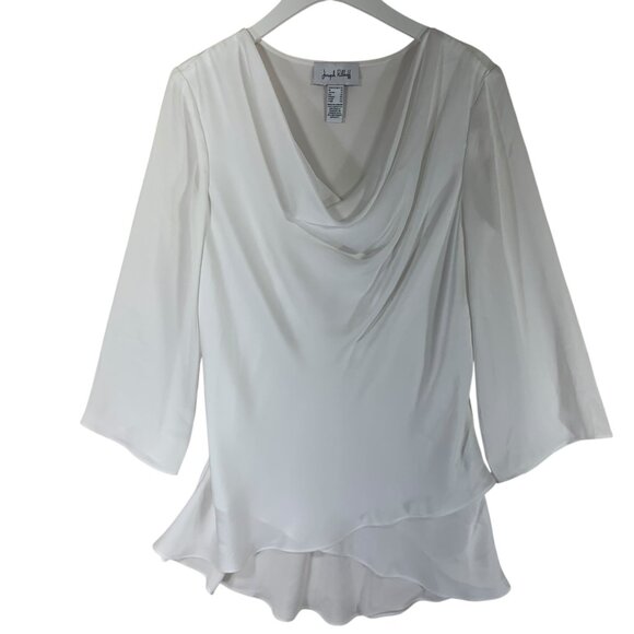 Joseph Ribkoff  chic Cream off white  Cowl Neck Blouse size 10 - Picture 3 of 16